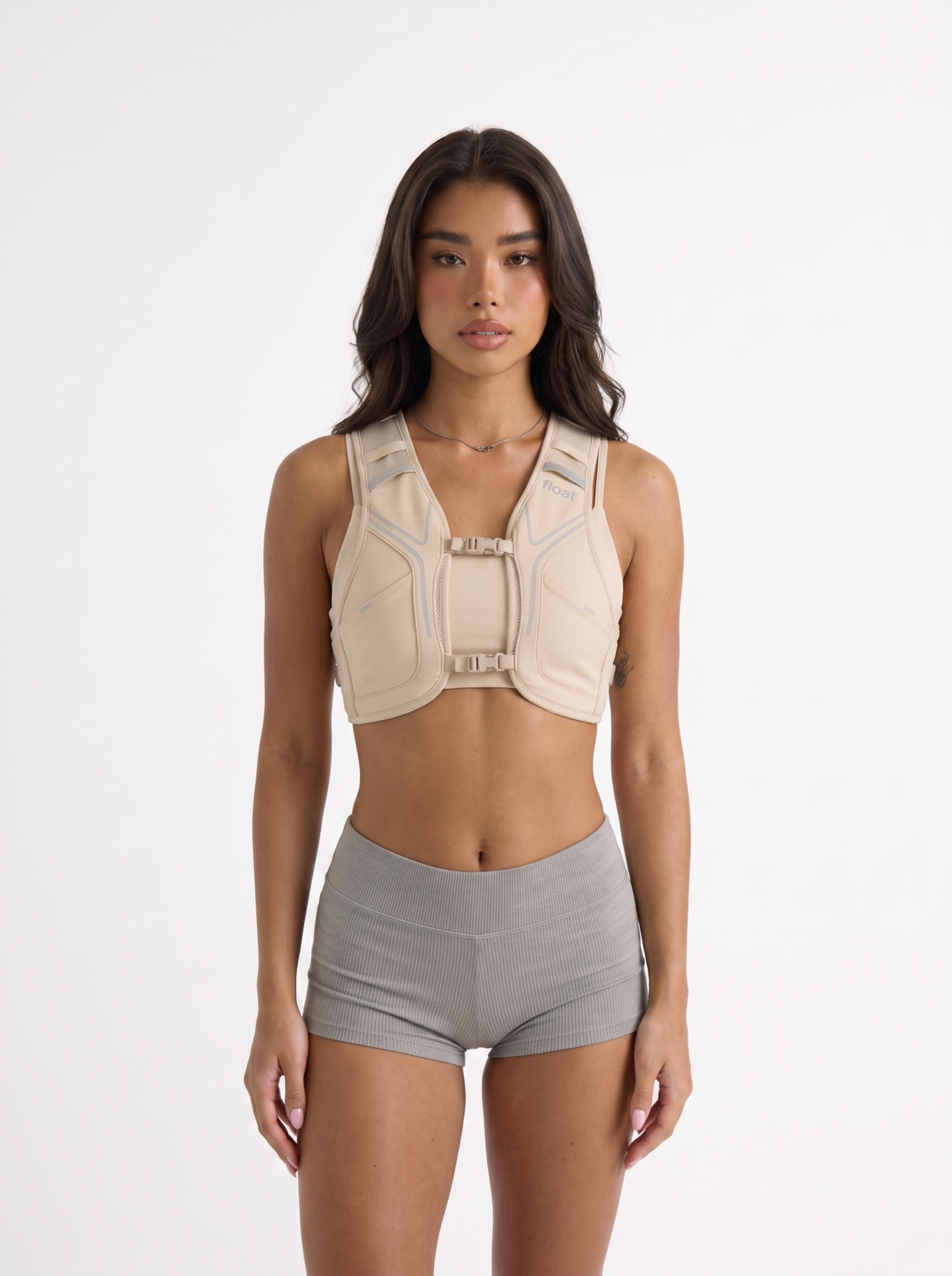 FLOAT Vest 01 in Bone, front view detail